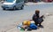 African poor people on the streets of Mombasa city in Kenya