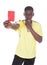 African referee showing the red card