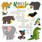 African safari animals crossword