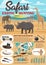 African Safari hunting equipment infographics