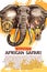 African safari hunting season club vector poster