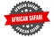 african safari sign. african safari circular band label. african safari sticker