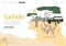 African Safari Tour Landing Page Vector Template