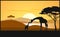 African savanna an evening landscape