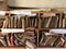 African school showing old library with torn books