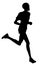 African sportsman marathon racer running vector silhouette illustration.