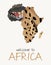 African spotted hyena map illustration