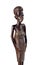 African Statue of a Girl Knee Length Over Whiye