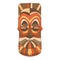 African striped mask on a white background