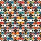 African style seamless surface pattern with abstract figures. Bright ethnic print. Geometric ornamental background