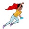 African superhero flying active strong Woman grandmother pensioner elderly lady