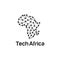 African Tech company logo design incorporated with Africa Continent outline design