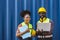 African teen black woman staff worker teamwork man and woman team work in port cargo industry happy smile