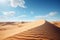 African travel, Saharas dry yellow sand, blue sky, adventure