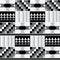 African tribal Kente mud cloth style vector seamless textile pattern, traditional geometric nwentoma design from Ghana in black, g