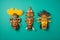 african tribal masks on a color background