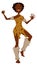 African tribe woman in animal skin and fur dancing