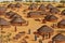 African village illustration. Tribe ethnic people. Neural network AI generated