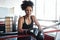 African woman, boxer and portrait for fitness, exercise or training workout ready for fight at gym. Female fighter