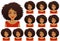 African woman expressions set