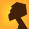 African woman face silhouette, stylized