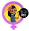 African woman in feminism female symbol