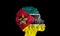 African woman silhouette with Mozambique national flag