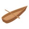 African wood boat icon, isometric style