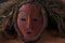 African wooden mask, with hair.