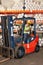 African worker on the forklift