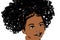 African young black child. Illustration afro girl