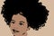 African young black child. Illustration afro girl