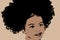 African young black child. Illustration afro girl