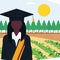 African young lady farmer graduate vector design