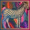 African zebra close-up and striped tropical leaves. Animal print