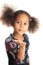 Afro american beautiful girl children with black c