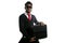 Afro american businessman student with laptop