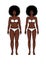 Afro American Girl before and after losing weight.