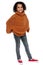 Afro american girl in over sized pullover