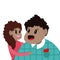 Afro american man and girl Father and daugther Vector