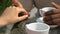 Afro-american man kissing white woman hand, mixed-race relations, closeup