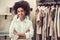 Afro American sales assistant