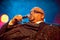 Afro american solomon burke preforming on stage