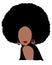 Afro Black Barbie Silhouette, circle earrings and red lips