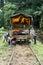 Afro-Ecuadorian men turning a `ghost train` in the jungle