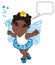 Afro fairy with wand and clean callout