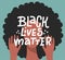 Afro female person. black lives matter lettering emblem. Poster with black women. Modern flat hand drawn vector illustration