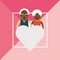 Afro grandparents couple lovers with heart