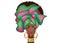 Afro hairstyle beautiful portrait African woman in wax print fabric turban, gold jewelry, diversity concept. Black Queen, ethnic