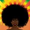 Afro hairstyle girl smiling and singing